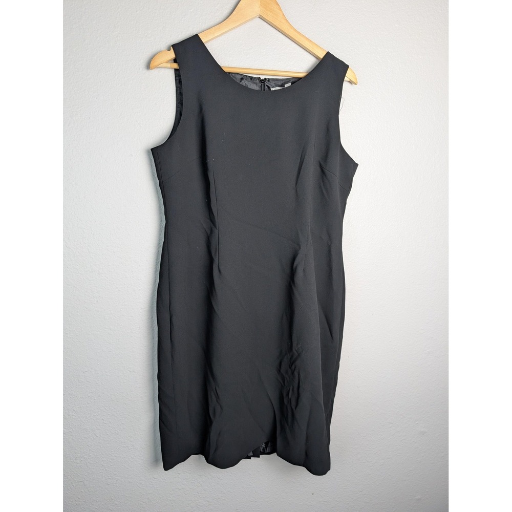 Jones Studio Dress Womens 14P Black Knee Length Sheath Sleeveless Vietnam‎